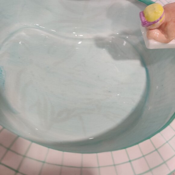 1995 Vtg Lotus Chip And Dip Swimming Pool Party And Hot Tub / Floaty Ceramic Set - Picture 3 of 16